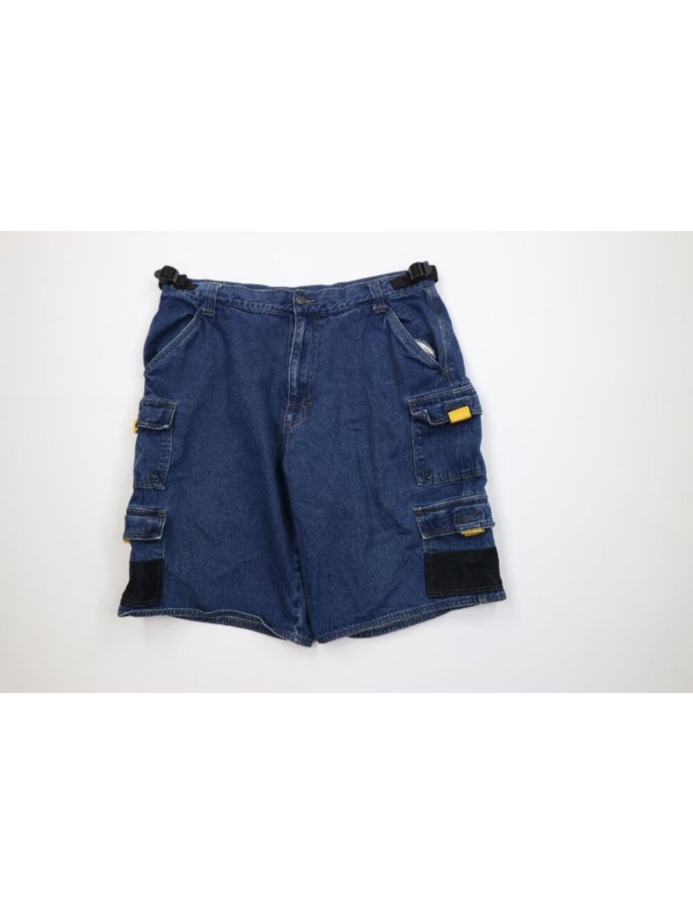 Vintage 90s Y2K Toy Machine Skateboarding Mens 38 Baggy Strap Cargo Denim Shorts